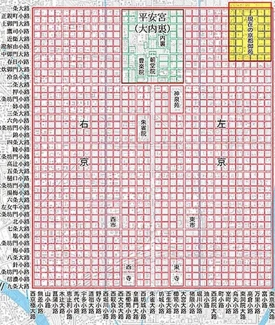 헤이안시대 교토지도2_출처 구글 재팬_나무위키.JPG