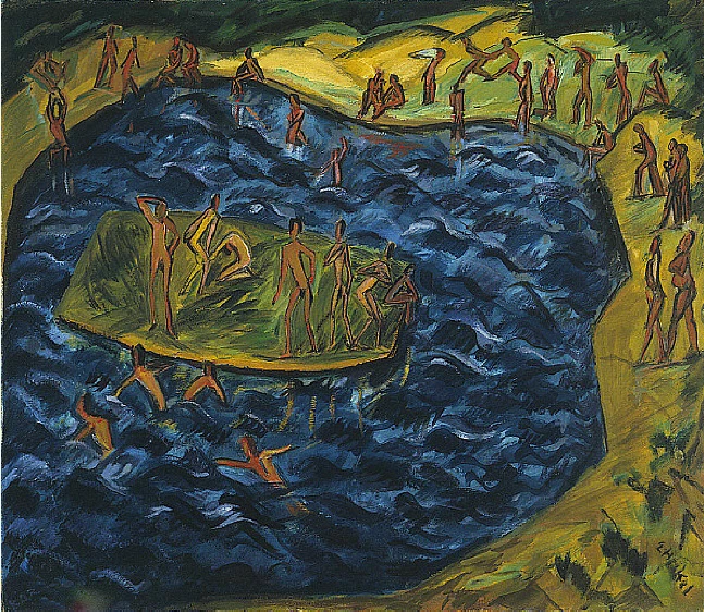 에리히 헤켈 목욕하는 사람들 1913.PNG
