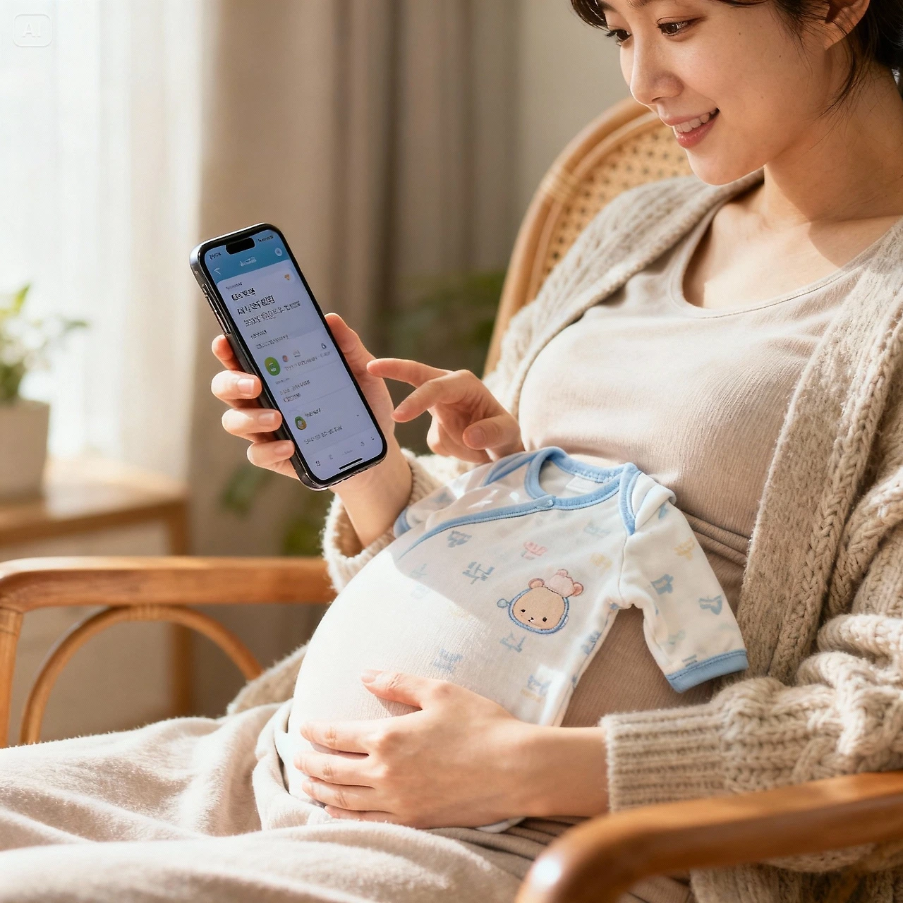 dreamina-2025-10-04-1157-아이폰 화면의 스크롤을 내리며 앱을 즐겁게 사용하고 있는 모습. 실제적인....jpeg