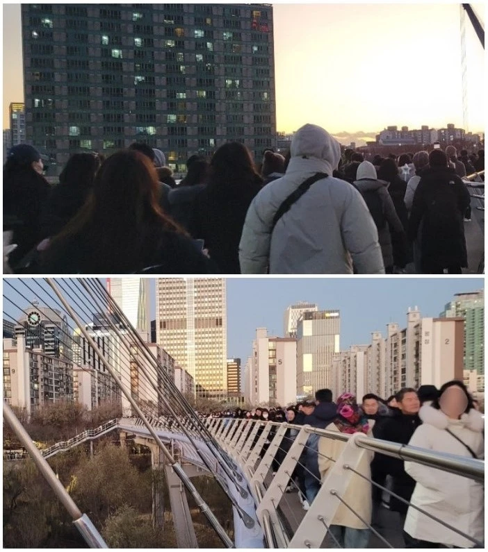 탄핵이 가결되자 질서있게 되돌아가는 시민들.JPG