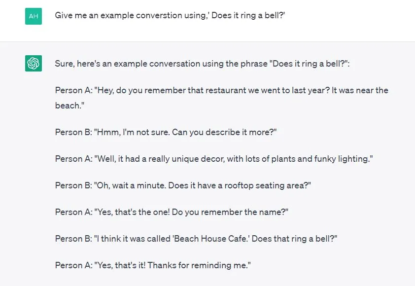 does that ring a bell 대화.JPG