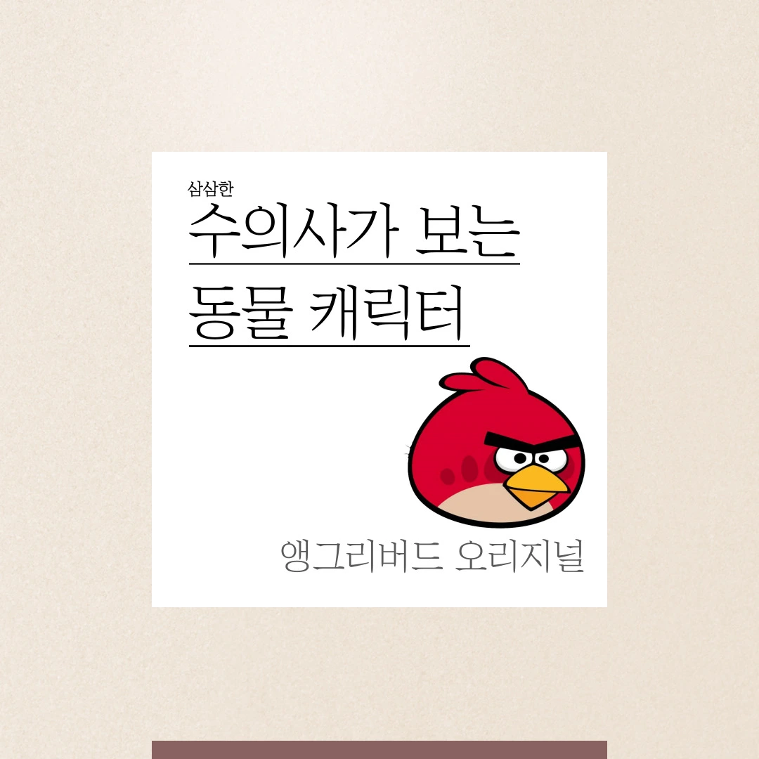 수의사가 보는 동물 캐릭터] 앵그리버드 오리지널
