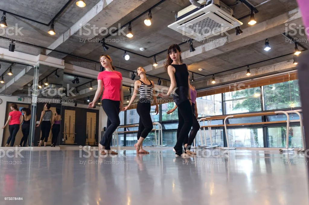 group-of-korean-women-learning-how-to-dance-at-class-in-a-studio-picture-id973378484