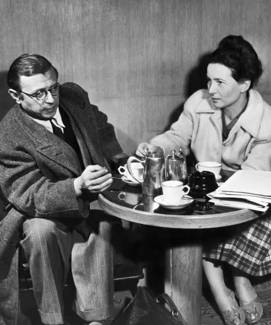 샤르트르와 보부아르가 함께 차를 마시는 사진.JPG