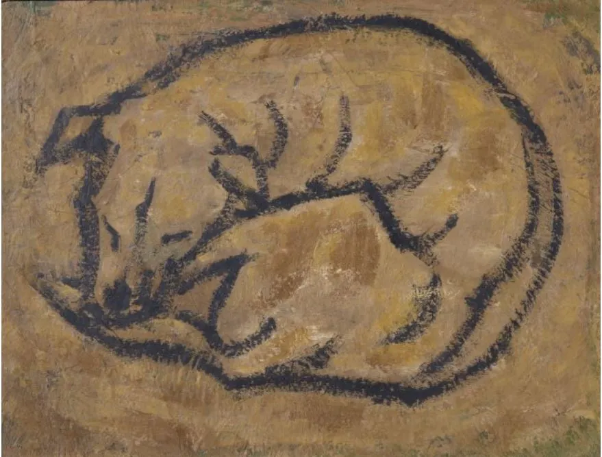 박수근 웅크린 개.JPG