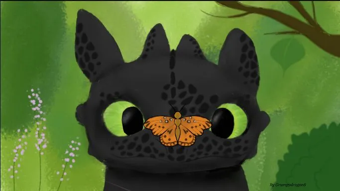Toothless and a Butterfly.jpeg