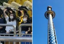 자이로드롭을 타는 은지와 지혜.JPG