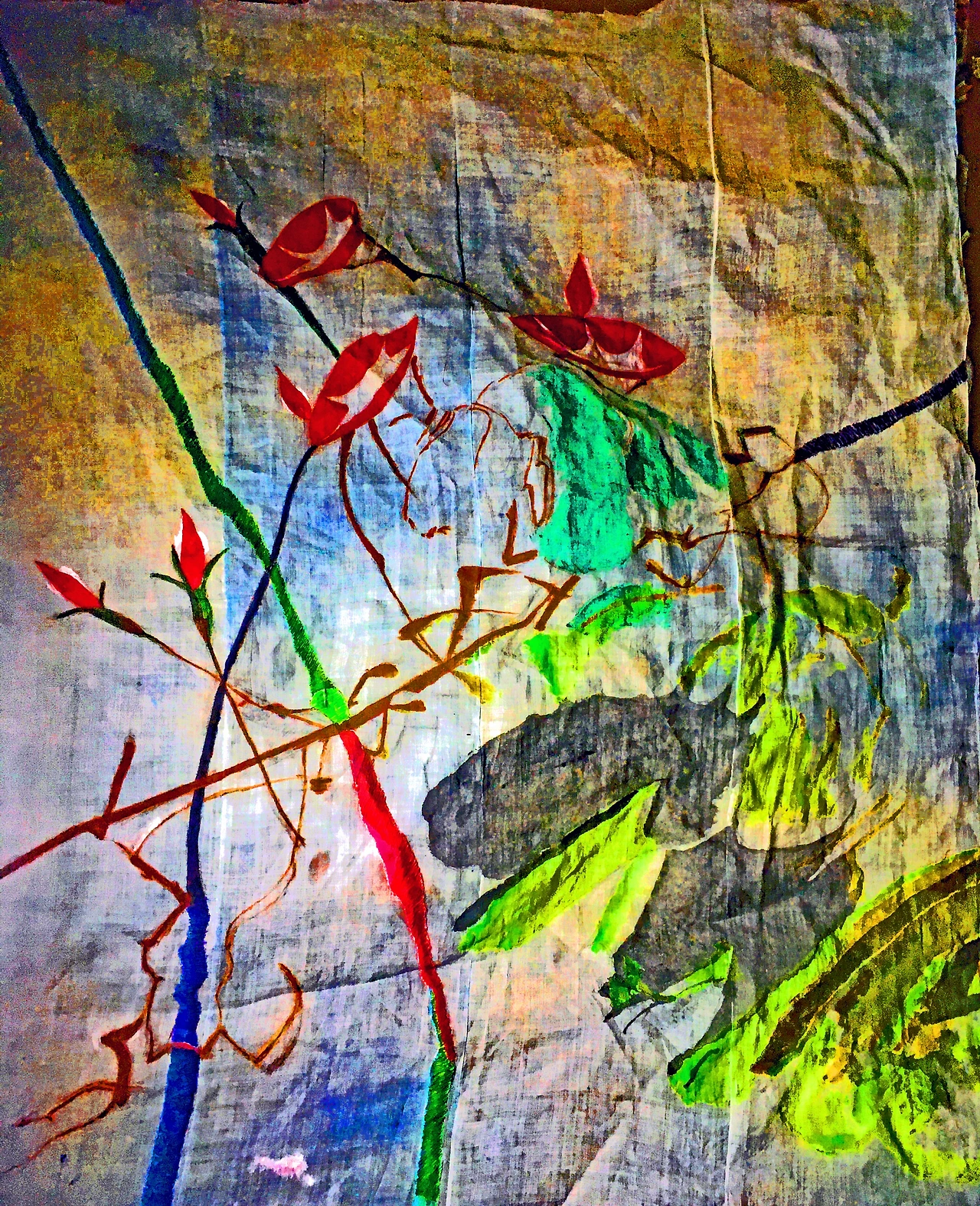 morning glory, 135X156cm, acrylic and composite materials on cloth, 2022.JPG