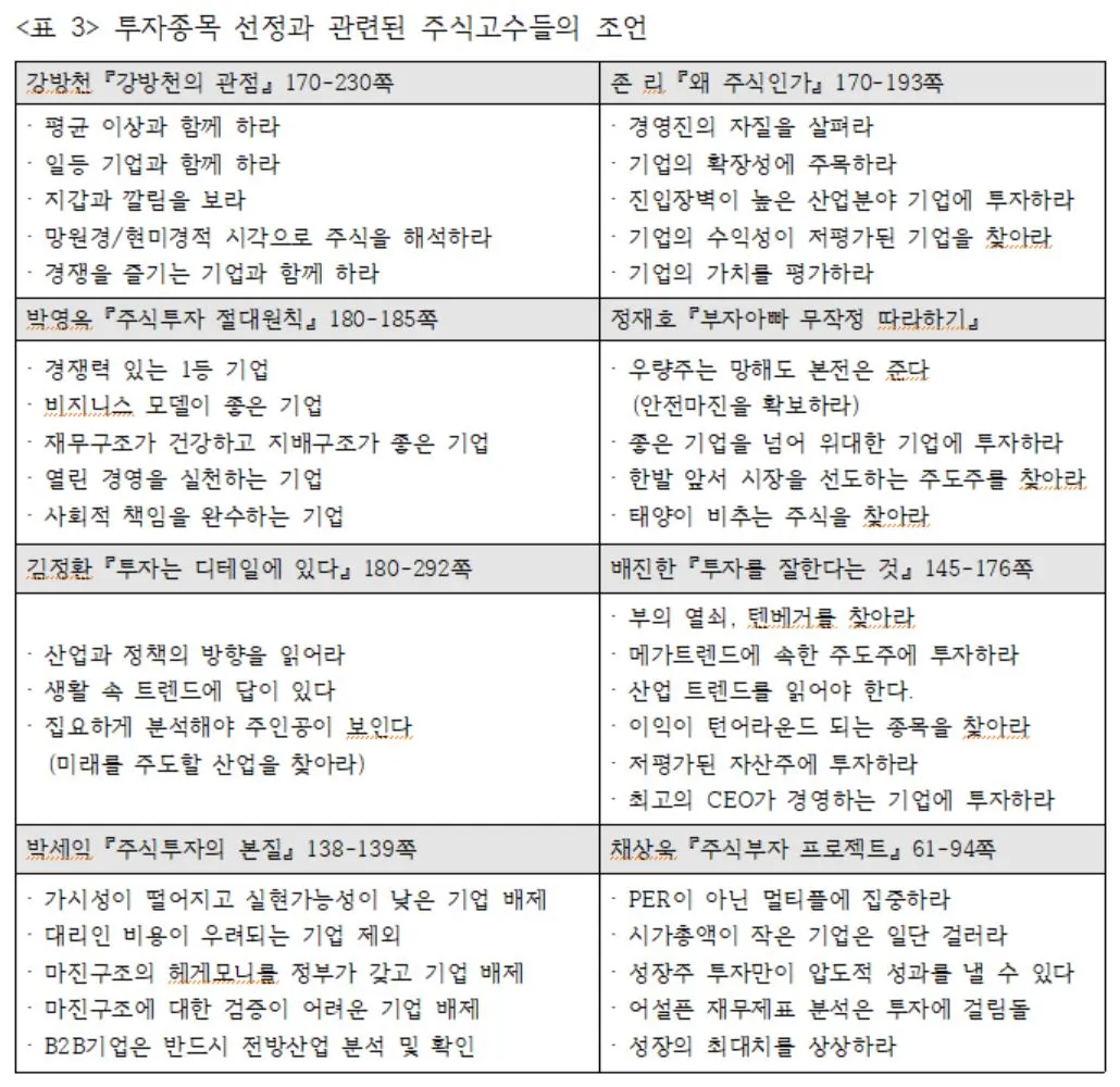 종목선정과 관련된 누자고수들의 조언.JPG