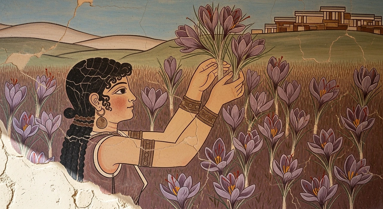 크레타섬 크노소스 궁전의 벽화 ‘사프란을 수확하는 소녀들’ (2).jpeg