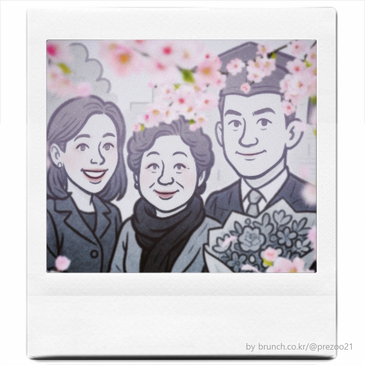 브런치가족사진(벚꽃폴라로이드).JPG