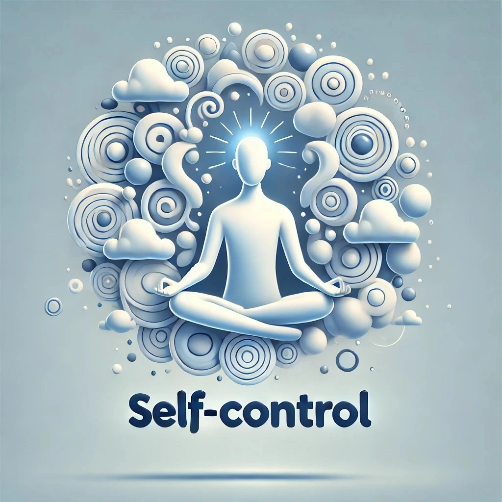 DALL·E 2024-12-10 09.19.21 - A clean and artistic 2D illustration representing self-control, featuring a calm human figure in a meditative pose surrounded by abstract swirling sha.jpeg