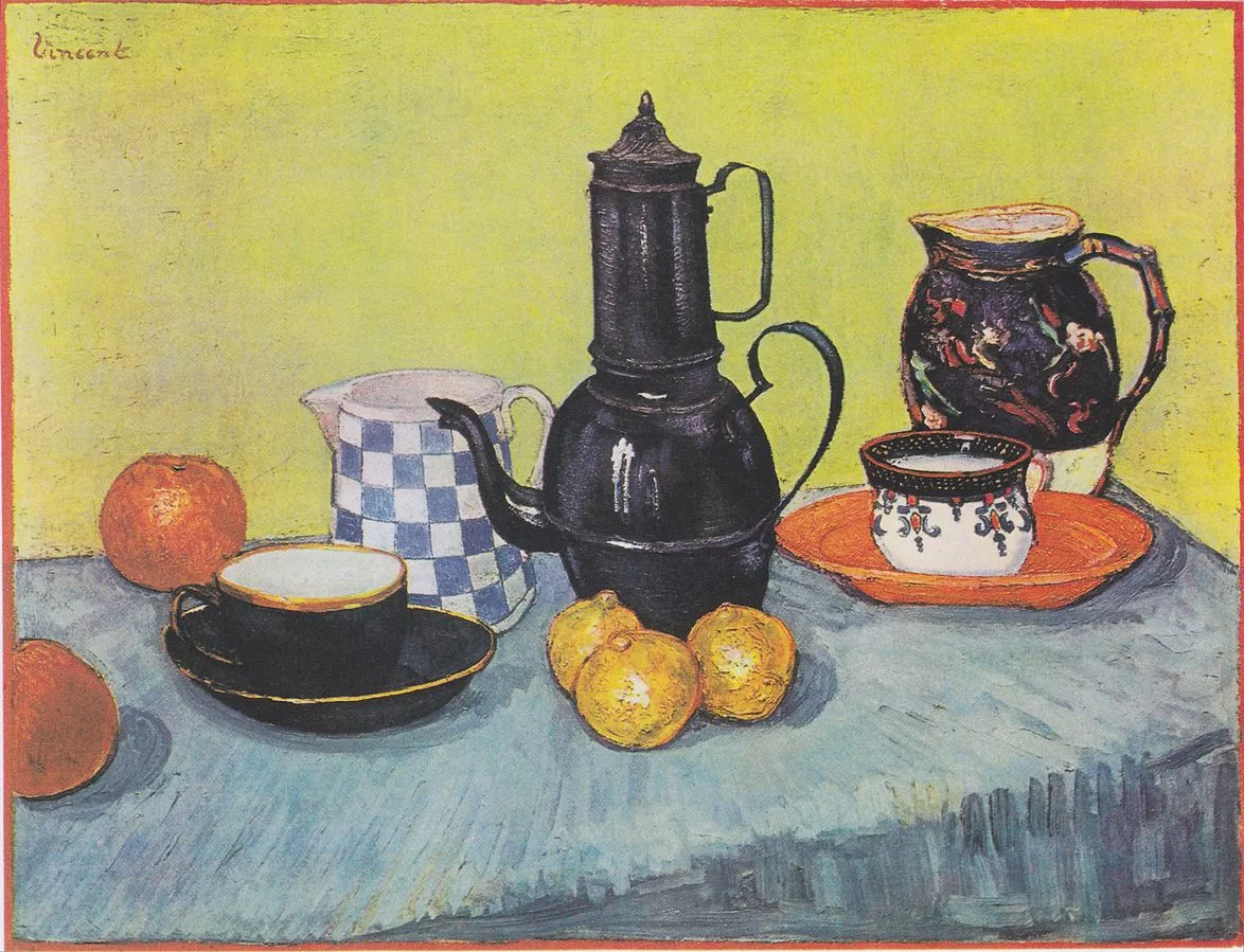 1888 May Still life with coffee pot, dishes and fruit.jpeg