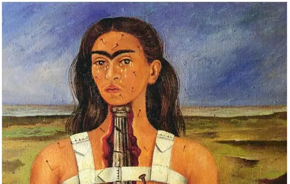 프리다 칼로 자화상입니다. 두 눈썹이 가운데 붙어 있어 어떤 얼굴이든 그것이 먼저 보입니다. 여인이 울고 있습니다. 그리고 온 몸에 못이 박혀 있습니다. 얼마나 온몸에 통증이 있는지 저렇게 표현하고 있는 것일까요..JPG