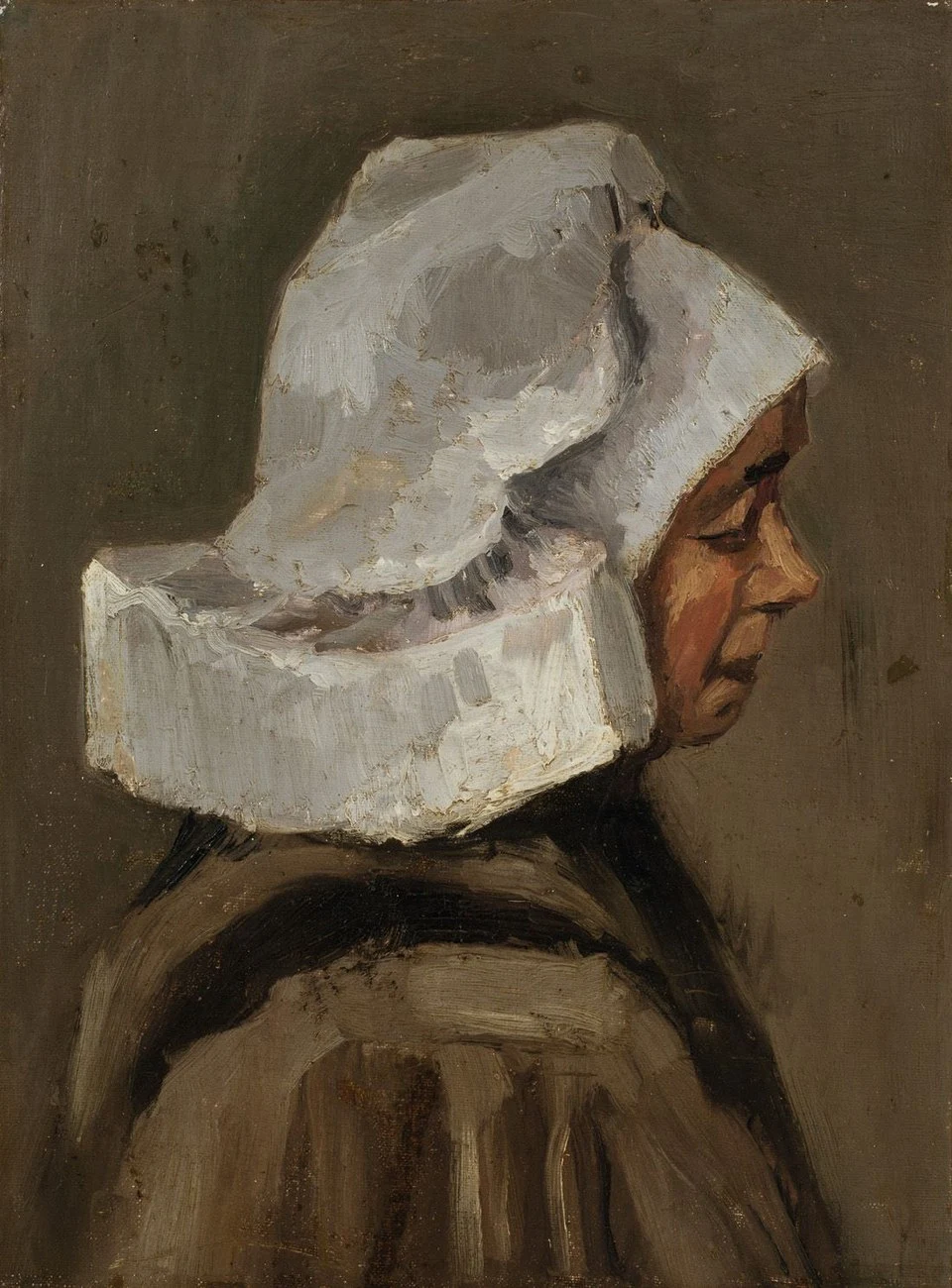 1884 Dec Head of a Peasant Woman - Head of a peasant woman with withe hood.jpeg