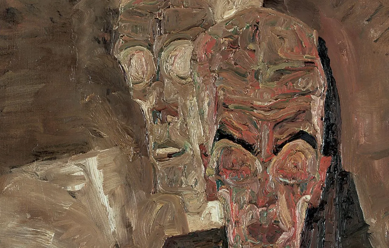 얼굴을 확대해 보면 해골처럼 그려져 있습니다. 물감이 매우 많이 올려져 있어 실제 그림을 보면 그 느낌이 더 합니다..JPG