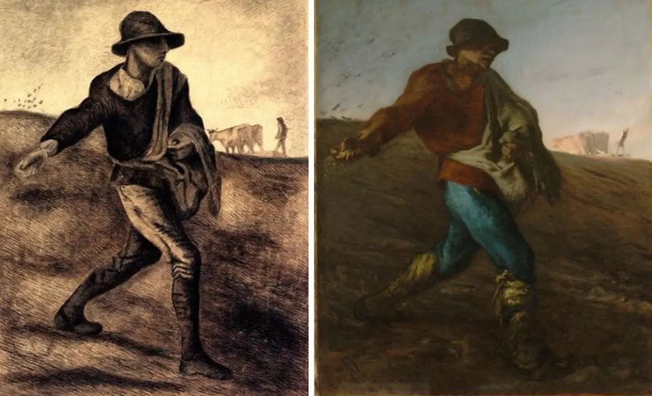 The Sower Gogh(L) and Millet (R).JPG