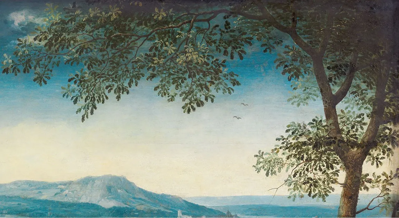 상단 우측 - 피터 그림의 또 다른 특징으로 근경의 나무를 높고 크게 그린다는 점입니다. 그런데 그림이 전체 그림을 보는데 하나도 방해가 안 됩니다..JPG