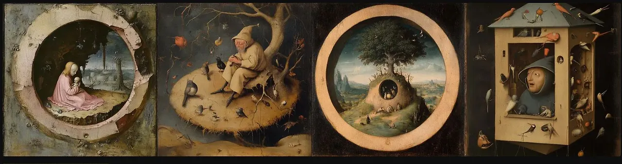 미드저니에서 그린 히에로니무스 보쉬 스타일의 그림.JPG