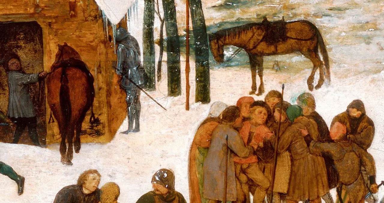 피터의 그림에서 자주 등장하는 삶의 현장들의 생생한 모습들이 많은데, 소변보는 아이, 어른을 그려 넣은 것입니다. 이 그림은 아이를 잡아가는 비극입니다만, 철갑옷을 입은 한 병사가 고드름이 줄지어 있는 처마 밑에서 소변을 보고 있군요..JPG