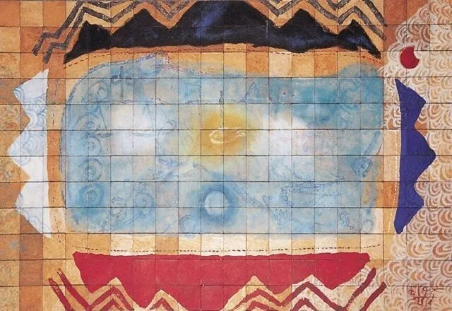 ‘원형상 9501-평등’, 동유화, 401.5×669cm, 1995.jpeg