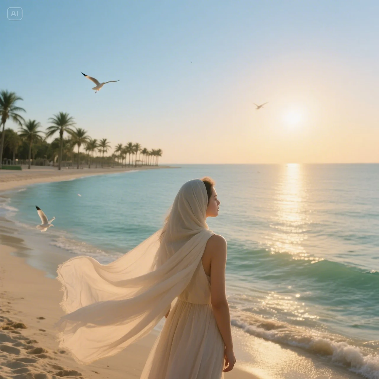 jimeng-2025-05-28-948-“A contemplative view from Palm Jumeirah beach facing the open sea. The horizo....jpeg