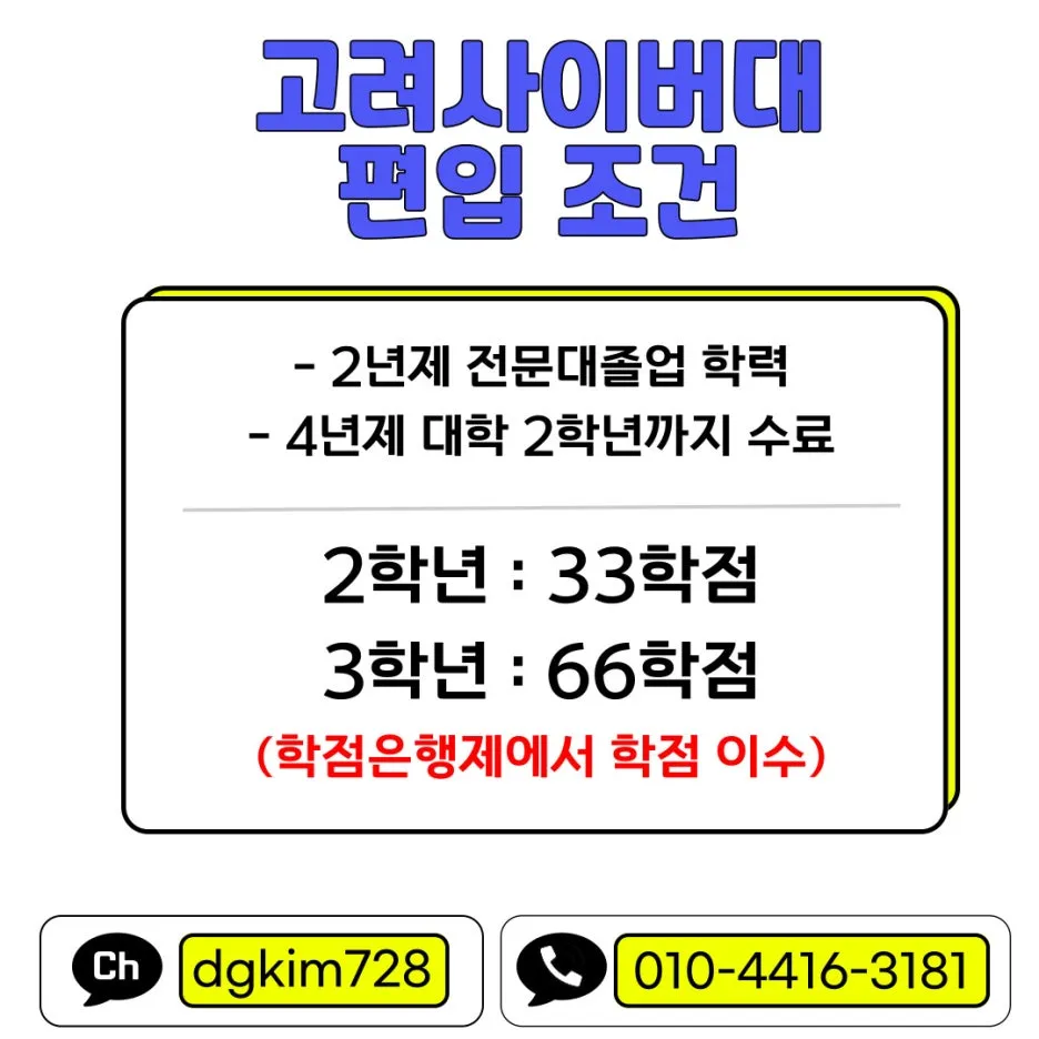 고려사이버대학교 편입 단기로 학점 채워 빠르게 입학하기