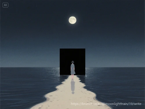 dreamina-2025-07-30-6624-독창적. 꿈의 세계. 미니멀리즘. 어두운 밤. 보름달이 크게 떠있다. 잔....jpeg