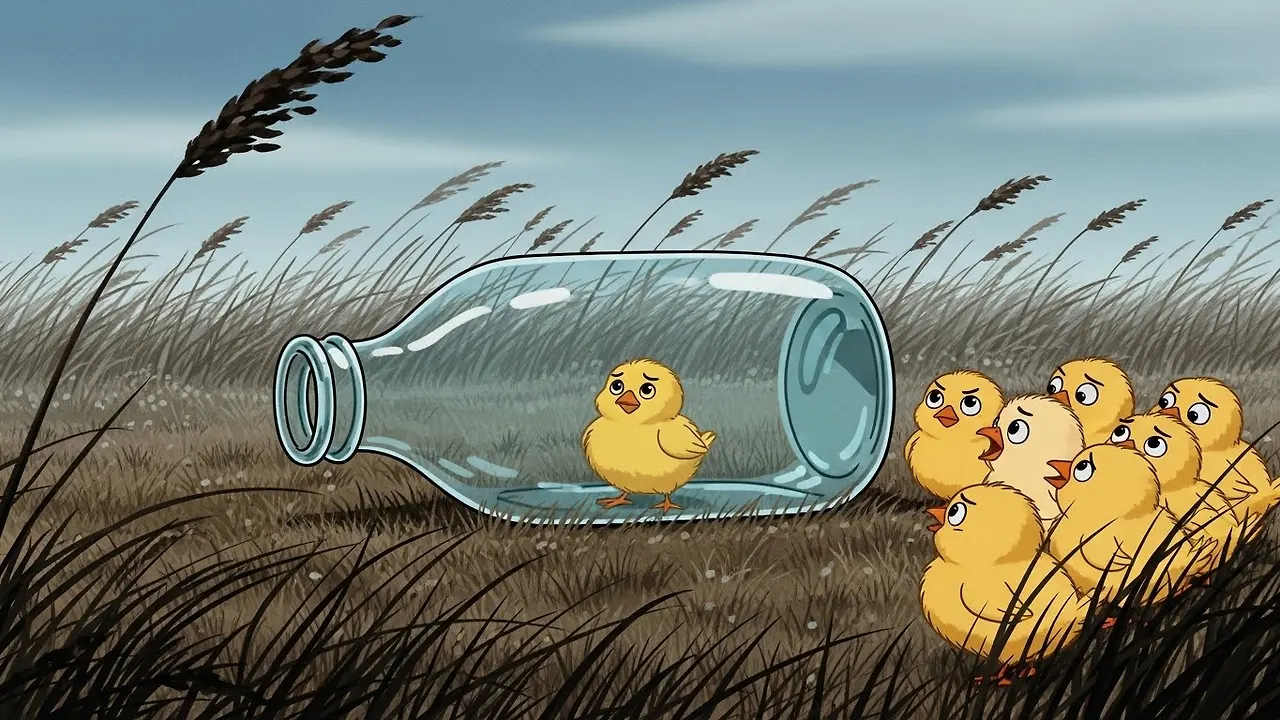 우유병 병아리 추운겨울.jpeg