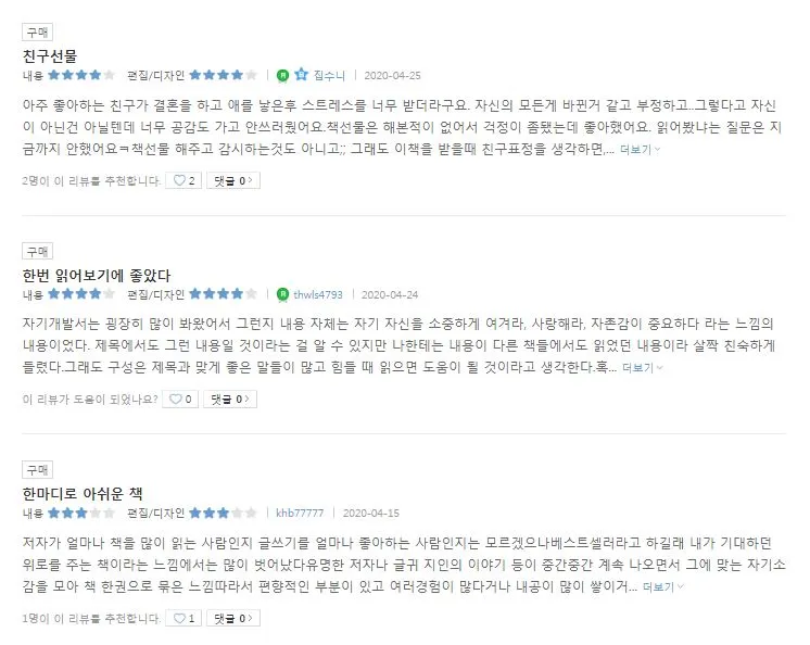 나는 나로 살기로 했다 독자평_yes24.JPG