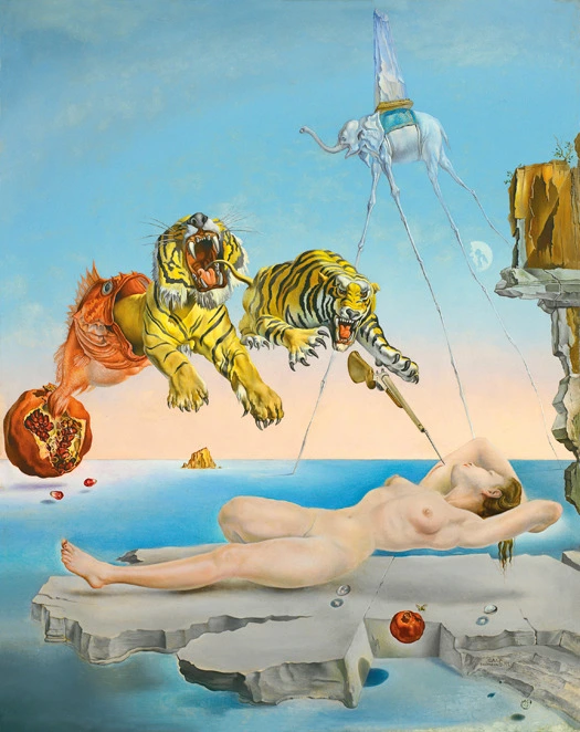 Dream Caused by the Flight of a Bee around a Pomegranate, 1944.jpg