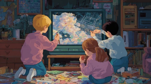 madmaiz_Children_sticking_hand-drawn_paper_cutouts_onto_a_CRT_t_66de2f04-5df.png?type=w1