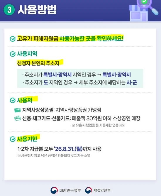 고유가 피해지원금 사용처.PNG