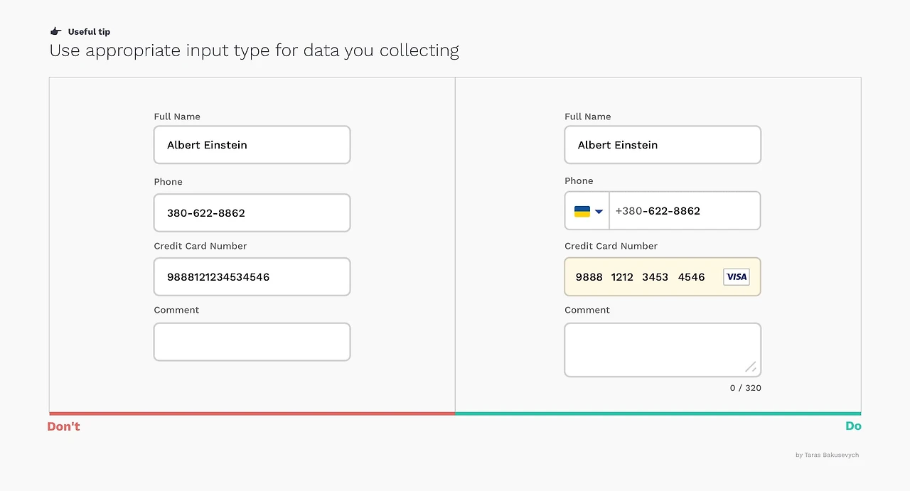Text fields & Forms design