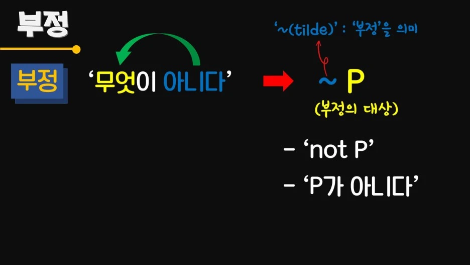 2.연역논증 2)명제논리 ③부정
