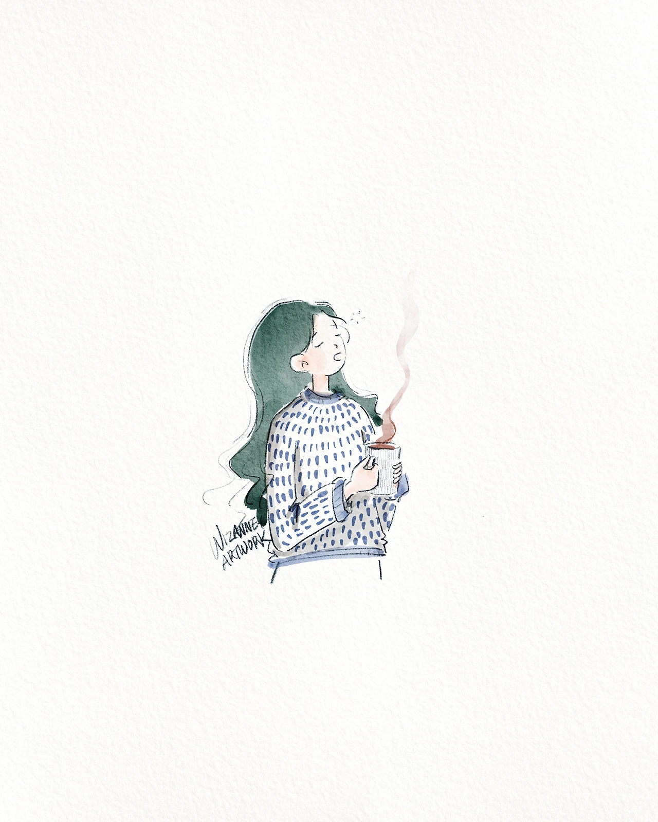 하루 한 장, 그림일기 - 커피가 잠이 오는 거였던가.