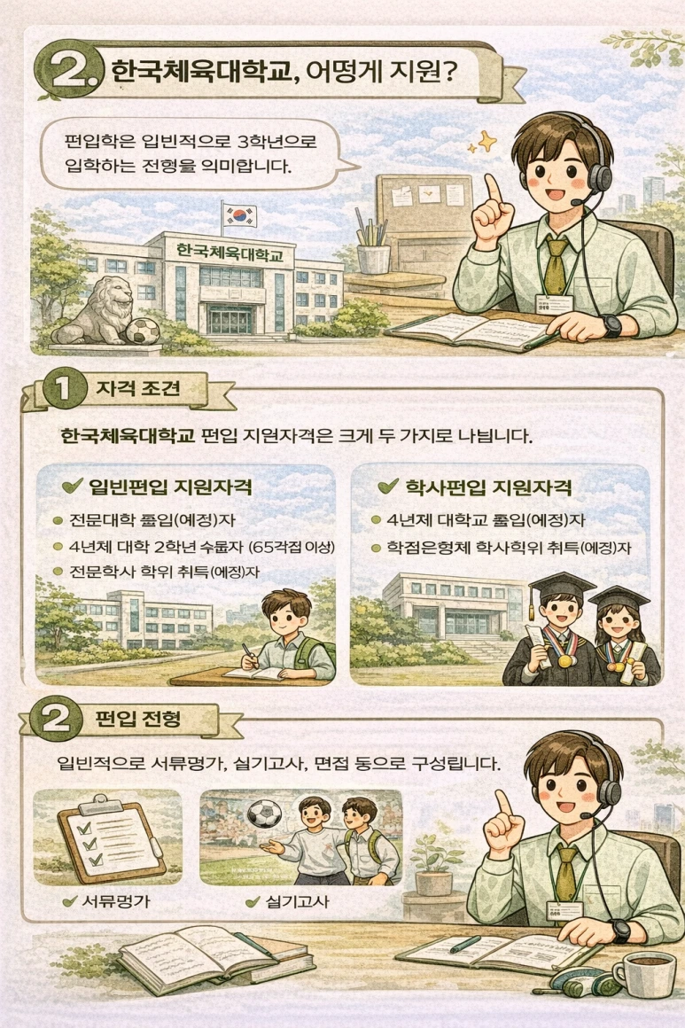 한국체육대학교 편입 지원하는 방법