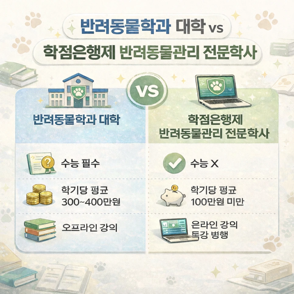반려동물학과 대학 고민하는 고졸 취준생, 학점은행제로