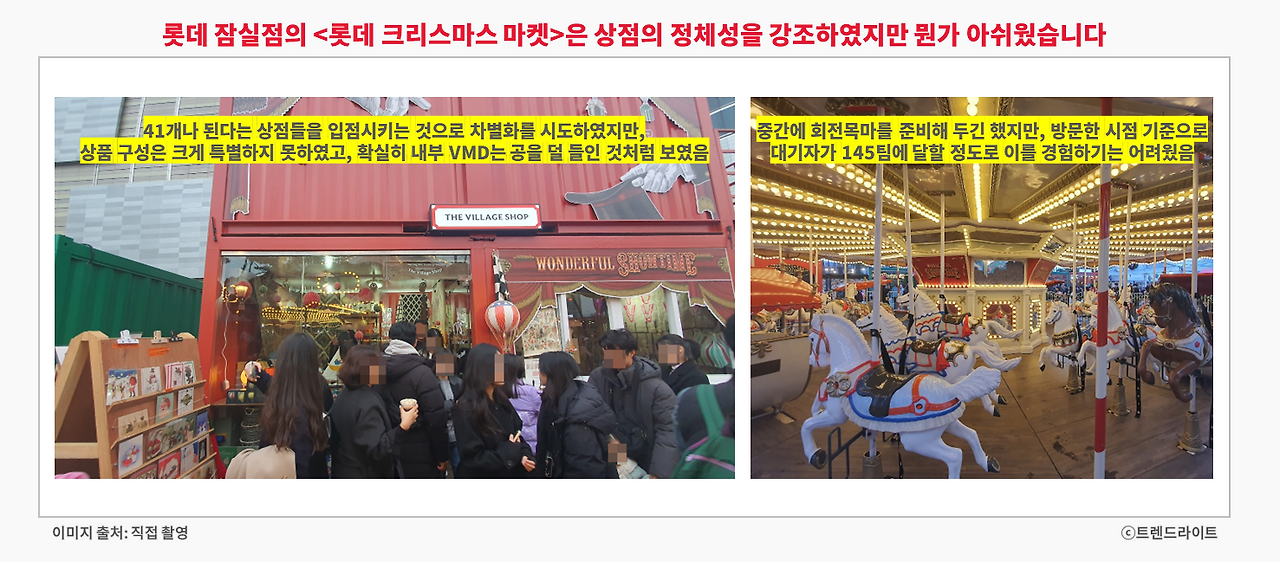 롯데백화점은 '마켓'의 정체성을 강화했지만, 밀도도 확산도 애매한 결과물이 나오고 맙니다