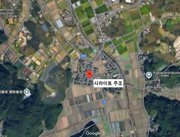 브랜드 이름처럼 논 한가운데 자리한 시라이토 주조 - 구글 인용