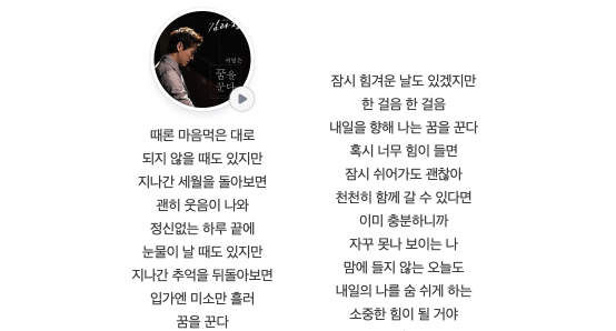 꿈을 꾼다 가사