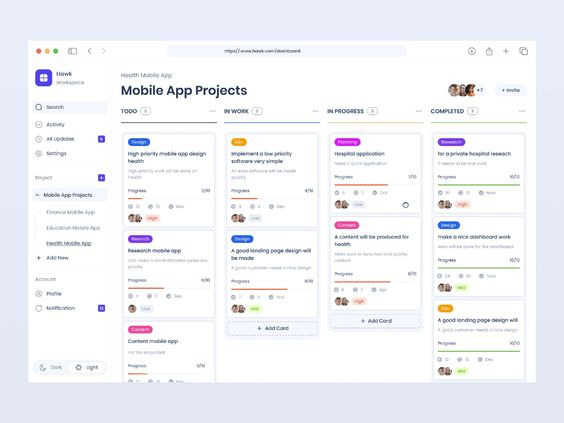 이미지 출처 : https://dribbble.com/shots/18890999-Task-Management-Dashboard
