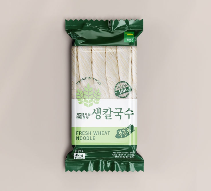 푸른 자연을 닮은 생칼국수 패키지 디자인
