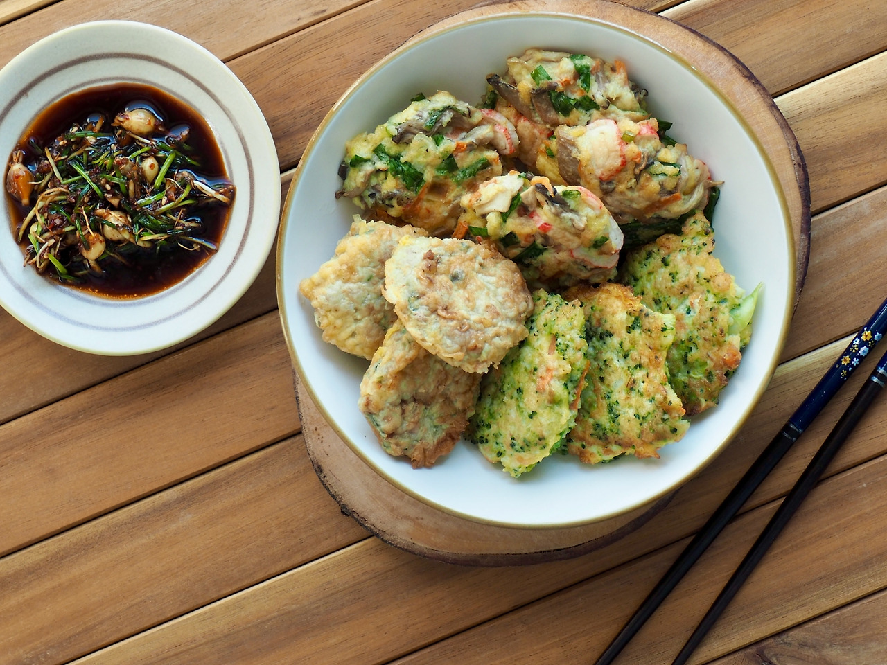 Assorted jeon, pan-fried battered food