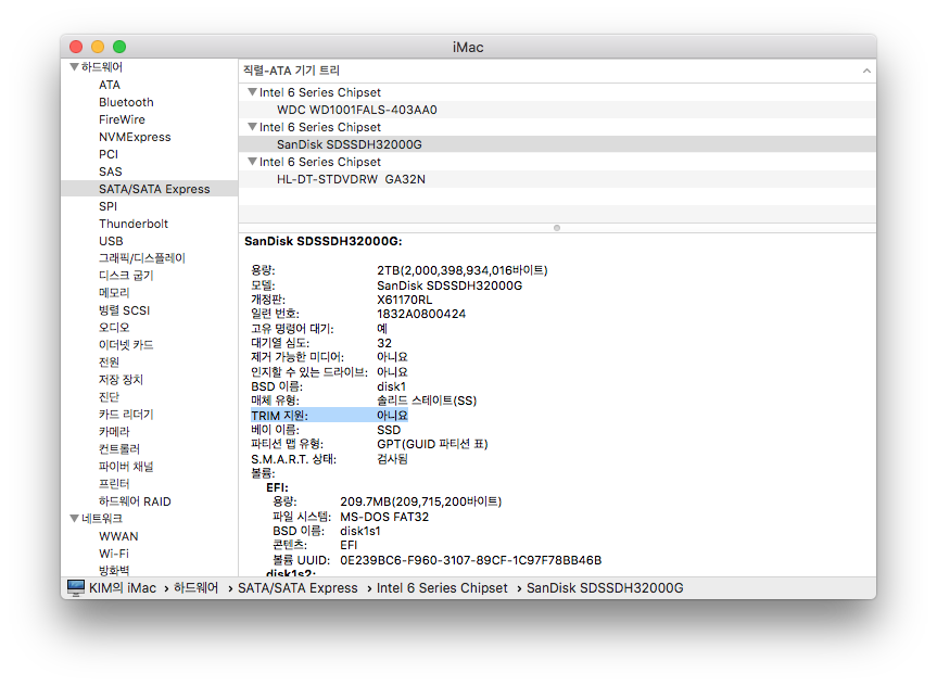 enable trim mac os sierra sandisk