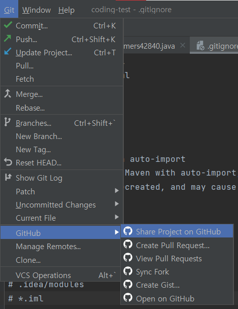 Как добавить файл в gitignore в intellij idea