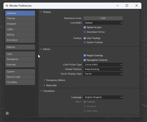 Blender Overview of Editors