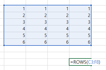 [Excel 365] 행 개수 세기, ROWS 함수 by bskyvision.com
