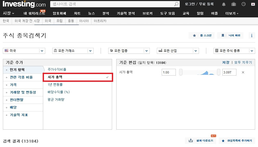 미국주식 시가총액 순위 보는 방법 ‧˚₊*̥⸜(* ॑꒳ ॑* )⸝‧˚₊*̥ 5 ywAAAAAAQABAAACAUwAOw==