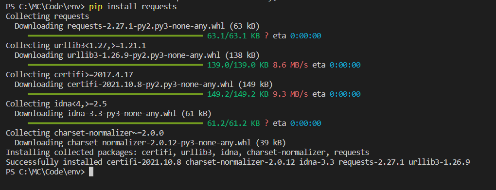 Vscode pip install 
